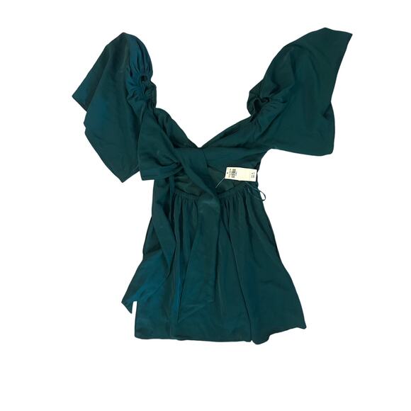 NWT Women XS Abercrombie & Fitch Angel Sleeve Mini Skort Green Dress Lined - Picture 4 of 5